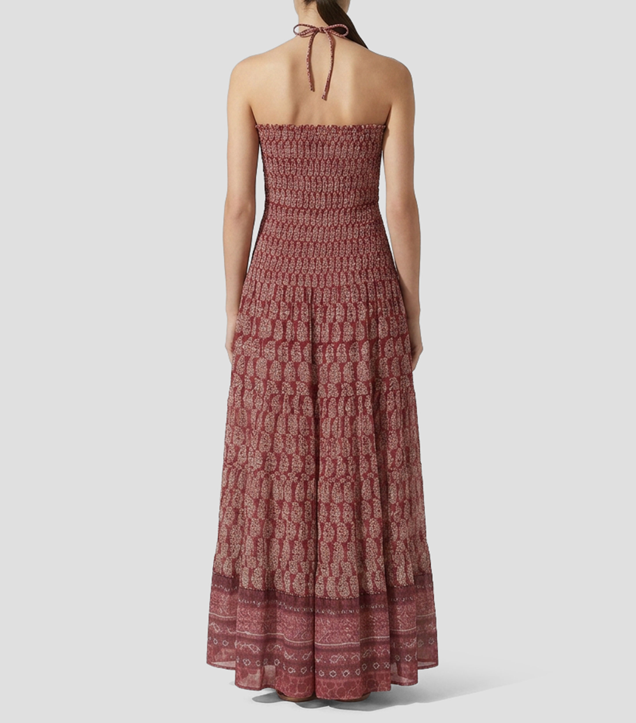 Vestido largo con estampado Mujer